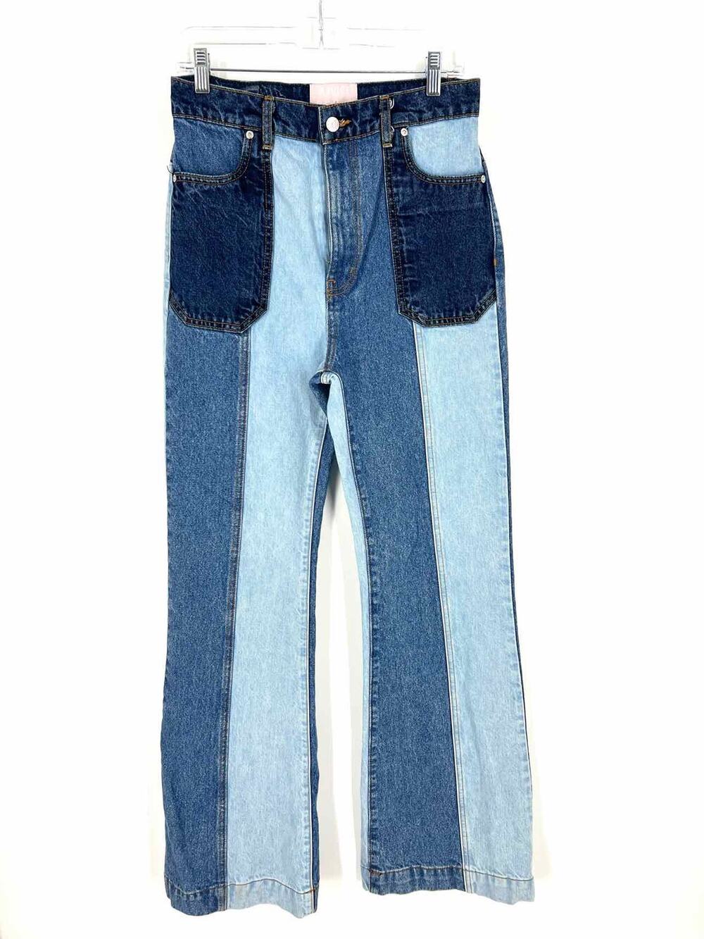 Revice Size 28=5/6 Denim Paneled Flare Premium Denim Jeans